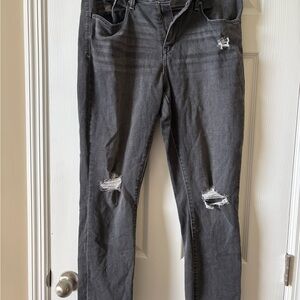 Women's Distressed Gray Jeans